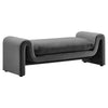 Jarali Gray Velvet Bench