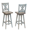 Majnal 2 Light Blue Rustic Swivel Counter Stools