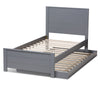 Latagaon Grey Wood Twin Platform Bed with Trundle