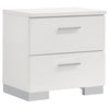 White 2pc King Platform Bedroom Set