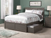 Kolindre Grey Queen Bed with Flat Panel Foot Board and 2 Urban Drawers