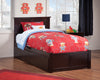 Kolindre Espresso Twin Bed with Flat Panel Foot Board and 2 Urban Drawers