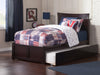 Longhe Espresso Flat Panel Footboard and Urban Trundle Twin Bed