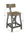 Ainapur Oak Silver Counter Stool with Back