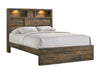 Alabadevi Walnut 4pc Bedroom Set with Full Bookcase Bed