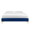 Koor Navy Velvet Queen Bed Frame