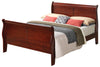 Ghungur Cherry Queen Sleigh 2pc Bedroom Set with Three Drawer Nightstand