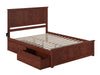 Kolindre Walnut Queen Bed with Matching Foot Board and 2 Urban Drawers