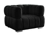 Masewadi Black Velvet 3pc Living Room Set