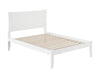 Longhe White Full Platform Bed with Charging Station