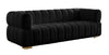 Masewadi Black Velvet 3pc Living Room Set