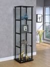 Garivade Black 4 Shelf Glass Curio Cabinet