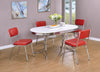 Amroli Red 5pc Dining Set with Oval Table