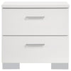White 2pc King Platform Bedroom Set