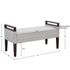 Kanadi Light Grey Upholstered Accent Bench