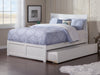 Longhe White Full Flat Panel Footboard and Twin Urban Trundle Platform Bed