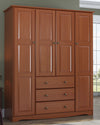 Khupire Mocha Wardrobe With Metal Knobs With 4 Small Shelves