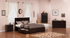 Kolindre Espresso Queen Bed with Flat Panel Foot Board and 2 Urban Drawers