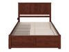 Kolindre Walnut King Bed with Flat Panel Foot Board and 2 Urban Drawers