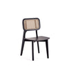Hirawade 4 Black Nature Cane Square Dining Chairs