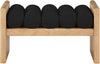 Aurnal Black Boucle Fabric Wood Bench