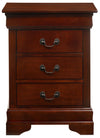 Ghungur Cherry Twin Sleigh 2pc Bedroom Set with Three Drawer Nightstand