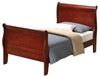 Ghungur Cherry Twin Sleigh 2pc Bedroom Set with Three Drawer Nightstand
