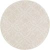 Bhuyewadi Beige Wool Round Area Rug - 117x117