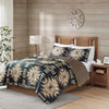 Dhamane Tan Black Full Queen Oversized Print Plush Quilt Set