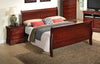 Ghungur Cherry Twin Sleigh 2pc Bedroom Set with Two Drawer Nightstand