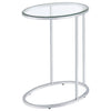 Nitawade Chrome Clear Oval Snack Table