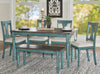 Kalamwadi Teal Blue Beige 6pc Dining Set