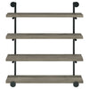 Kavane Grey Driftwood Black 40 Inch Wall Shelf