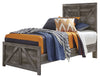Kurkunde Gray Wood 2pc Bedroom Set With Twin Panel Bed