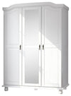 Panutre White 3 Door Wardrobe With Mirrored Door With 2 Drawer And 4 Small Shelf