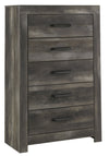 Kurkunde Gray Five Drawer Chest