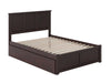 Kolindre Espresso Full Bed with Flat Panel Foot Board and 2 Urban Drawers
