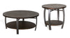 Alas Dark Brown Wood 3pc Coffee Table Set