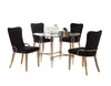 Brushed Gold Black 5pc Dining Room Set