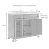 Basarge Natural Navy Kitchen Cart