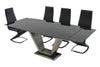 Black V Shaped Pedestal Base 5pc Dining Room Set