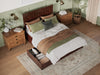 Kolindre Walnut Queen Bed with Matching Foot Board and 2 Urban Drawers