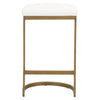 Maladewadi Peyton Pearl Brushed Gold Counter Height Stool