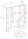 Khupire Mocha 8 Small Shelves Wardrobe