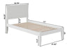Longhe White Twin Platform Bed with Charging Station