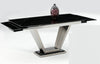 Black V Shaped Pedestal Base 5pc Dining Room Set