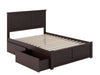 Kolindre Espresso Full Bed with Flat Panel Foot Board and 2 Urban Drawers