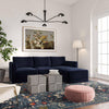 Jotewadi Navy Velvet Ottoman