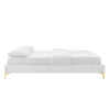 Koor White Velvet Full Bed Frame