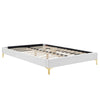 Koor White Velvet Full Bed Frame